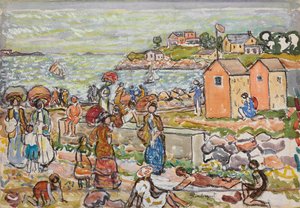 Bañistas y paseantes, c.1919 de Maurice Brazil Prendergast