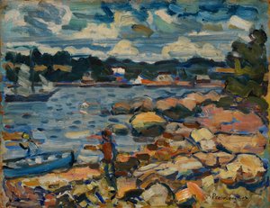 Brooksville, Maine (río y rocas) de Maurice Brazil Prendergast