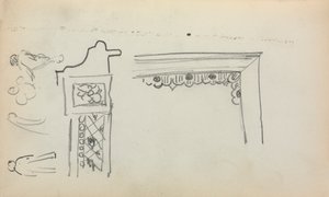 Cuaderno de bocetos italiano: Detalles arquitectónicos y figuras página 199, 1898-1899 de Maurice Brazil Prendergast