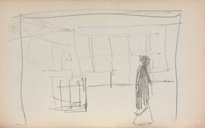 Cuaderno de bocetos italiano: Figura en un interior página 175, 1898-1899 de Maurice Brazil Prendergast