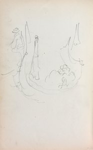 Cuaderno de bocetos italiano: Góndola página 35, 1898-1899 de Maurice Brazil Prendergast