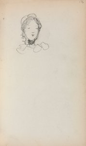 Cuaderno de bocetos italiano: Cabeza de una niña, página 176, 1898-1899 de Maurice Brazil Prendergast