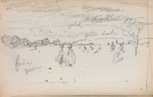 Cuaderno de bocetos italiano: Página de paisaje 57, 1898-1899 de Maurice Brazil Prendergast