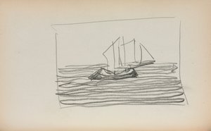 Cuaderno de bocetos italiano: Página del velero 75, 1898-1899