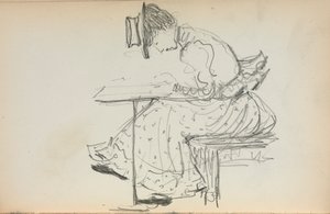 Cuaderno de bocetos italiano: Mujer sentada página 107, 1898-1899