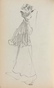 Cuaderno de Bocetos Italiano: Mujer de Pie de Perfil página 130, 1898-1899 de Maurice Brazil Prendergast