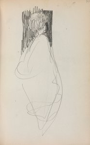 Cuaderno de bocetos italiano: Mujer de pie, página 50 de Maurice Brazil Prendergast