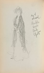 Cuaderno de bocetos italiano: Mujer de pie con chal página 53, 1898-1899 de Maurice Brazil Prendergast