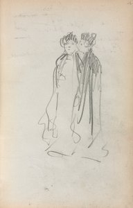 Cuaderno de bocetos italiano: Dos mujeres de pie (página 4) de Maurice Brazil Prendergast