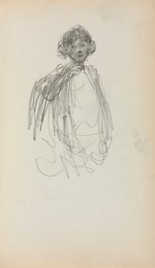 Cuaderno de bocetos italiano: Mujer, longitud de la cintura página 217, 1898-1899 de Maurice Brazil Prendergast