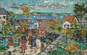 Paisaje (carretera y ciudad) de Maurice Brazil Prendergast