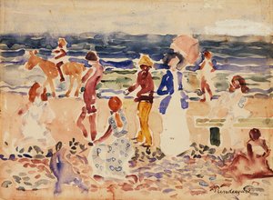 En la Playa, c.1920-23 de Maurice Brazil Prendergast