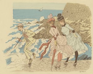 De pie en el embarcadero de La Condamine en Monte Carlo, Mónaco de Maurice Charles Mathieu Bonvoisin