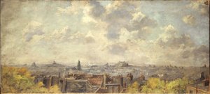 Vista panorámica de París, tomada desde la rue Victor-Massé, en 4-1886 (óleo sobre lienzo) de Maurice Dainville