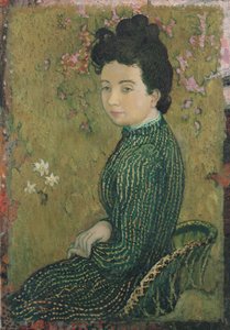 Eva Meurier en un vestido verde, 1891 de Maurice Denis