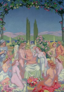 En Presencia de los Dioses, Júpiter Concede la Inmortalidad a Psique y Celebra su Matrimonio con Cupido, 1908 de Maurice Denis