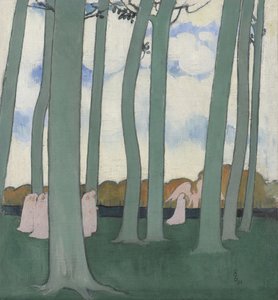 Paisaje con árboles verdes o hayas en Kerduel, 1893 de Maurice Denis