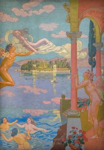La historia de la psique, Panel II. Zephyr transportando a psique a la isla de las delicias de Maurice Denis