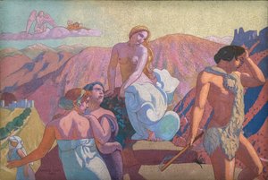 La historia de la psique, Panel VI. Los parientes de psique se despiden en la cima de una montaña