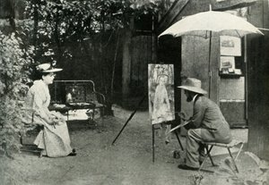 Toulouse-Lautrec pintando a Berthe la Sourde, 1890, 1947 de Maurice Joyant