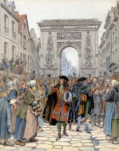 En la Puerta de Saint-Denis en París, el mariscal de Boufflers (Louis François de Boufflers) de Maurice Leloir