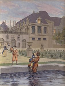 Caída del joven Luis XIV en la piscina del Palais-Royal