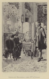 Grimm y Rousseau en casa de Madame d