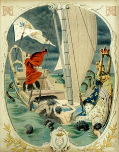 Historia de Francia: Representación alegórica del Cardenal Richelieu (Armand Jean du Plessis) de Maurice Leloir