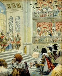 Historia de Francia: Representación en el teatro del palacio cardenalicio (ahora el palacio real) de la obra 
