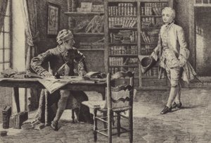 Ilustración para el Libro IX de Las Confesiones de Jean-Jacques Rousseau de Maurice Leloir