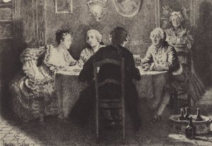 Ilustración para el Libro VIII de Les Confessions de Jean-Jacques Rousseau de Maurice Leloir
