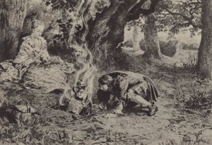Ilustración para el Libro VI de Las Confesiones de Jean-Jacques Rousseau de Maurice Leloir