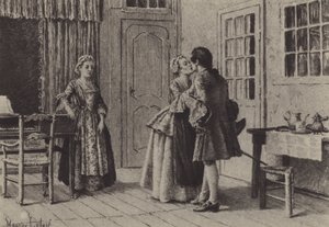 Ilustración para el Libro V de Les Confessions de Jean-Jacques Rousseau (grabado) de Maurice Leloir