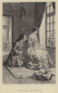 Jean-Jacques Rousseau en la casa de Madame Basile de Maurice Leloir