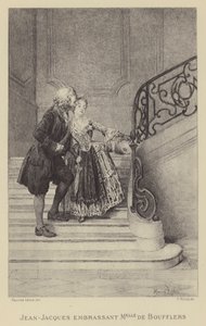 Jean-Jacques Rousseau besando a Madame de Boufflers de Maurice Leloir