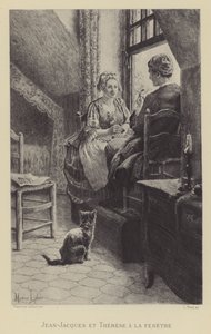 Jean-Jacques y Therese en la ventana de Maurice Leloir