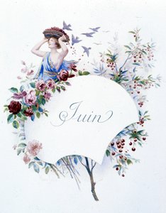 Junio "La Chanson du mois" por Jérôme Doucet, ilustración - Maurice Leloir, ed. Reims 1904. L. Michaud de Maurice Leloir