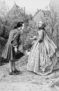 Encuentro del joven Jean-Jacques Rousseau y su futura amiga cercana Madame de Warens, 21 de marzo de 1728 de Maurice Leloir