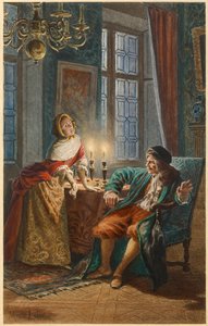 Moliere y Madeleine Bejart (ilustración) de Maurice Leloir