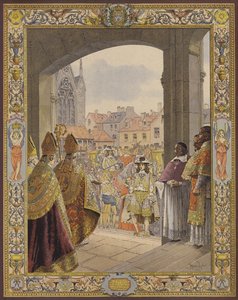 Proclamación de la mayoría de edad del Rey Luis XIV, la llegada a Sainte-Chapelle