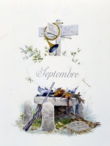 Septiembre “La Chanson du mois” de Jérôme Doucet, ilustración - Maurice Leloir, ed. Reims 1904. L. Michaud de Maurice Leloir