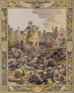 La Batalla de Rocroy, el Duque de Enghien saludando el cuerpo del Conde de Fontaine de Maurice Leloir