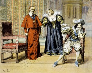El Día de los Engaños (11/11/1630): Richelieu permanece impasible bajo los insultos de María de Médici - en “Richelieu” por Maurice Leloir