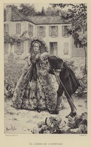 El jardín del Hermitage (grabado) de Maurice Leloir