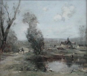 Un camino junto a un río en el norte de Francia