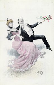 Joie de Vivre, tarjeta postal c.1900 (litografía en color) de Maurice Millière