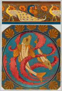 Diseños para el borde de pavo real y amapola de Maurice Pillard Verneuil