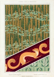 Diseños para papel tapiz, borde y tela de seda, pub. 1897 de Maurice Pillard Verneuil