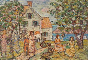 Playa y Dos Casas de Maurice Prendergast