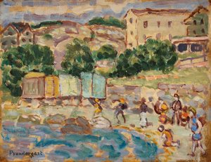 Playa y Pueblo de Maurice Prendergast